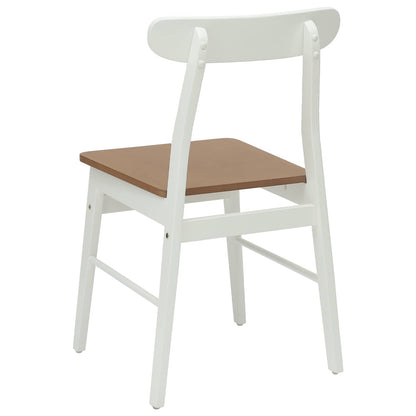 vidaXL Dining Chair 2 pcs White and Natural 43 x 44.5 x 77 cm