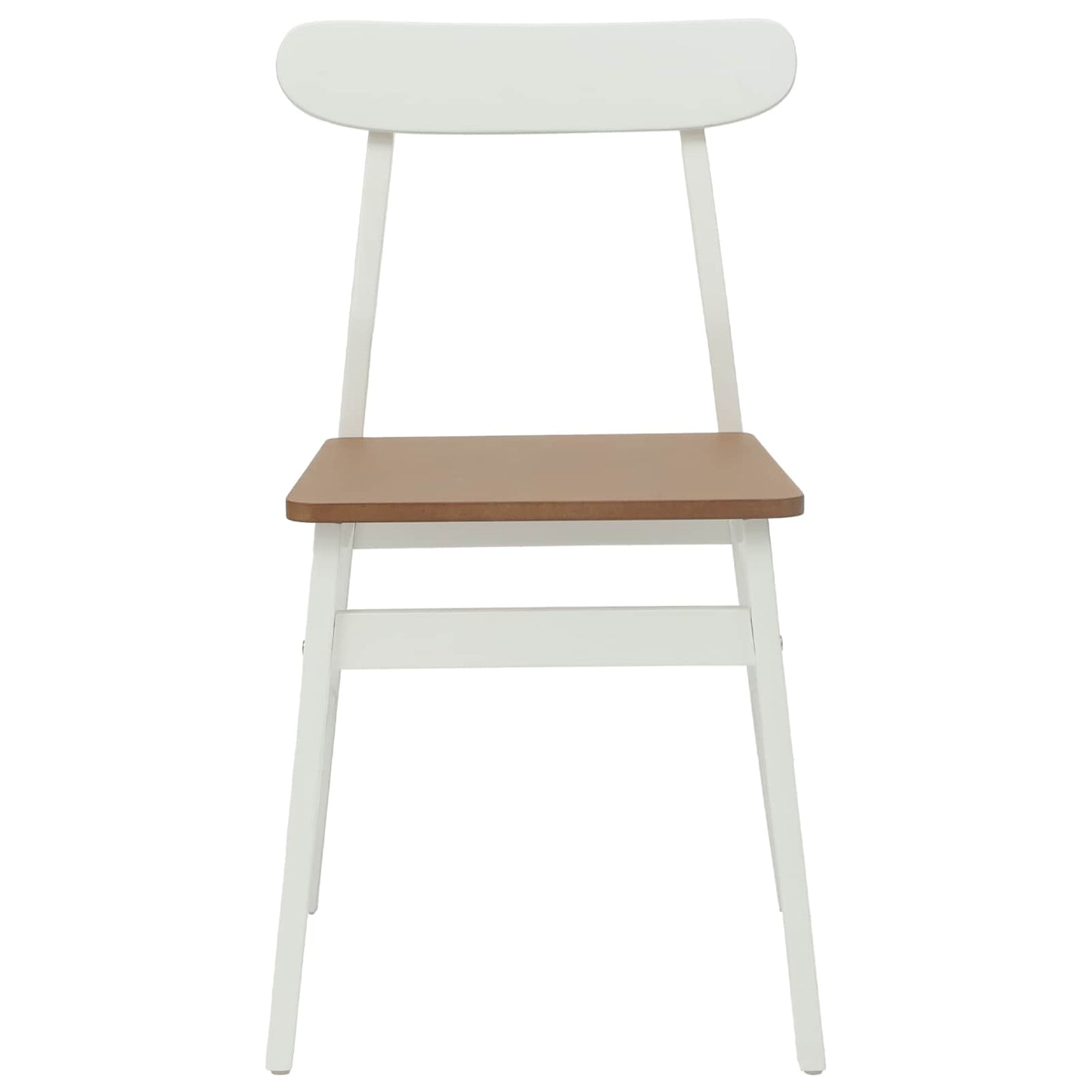vidaXL Dining Chair 2 pcs White and Natural 43 x 44.5 x 77 cm
