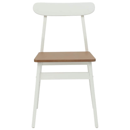 vidaXL Dining Chair 2 pcs White and Natural 43 x 44.5 x 77 cm