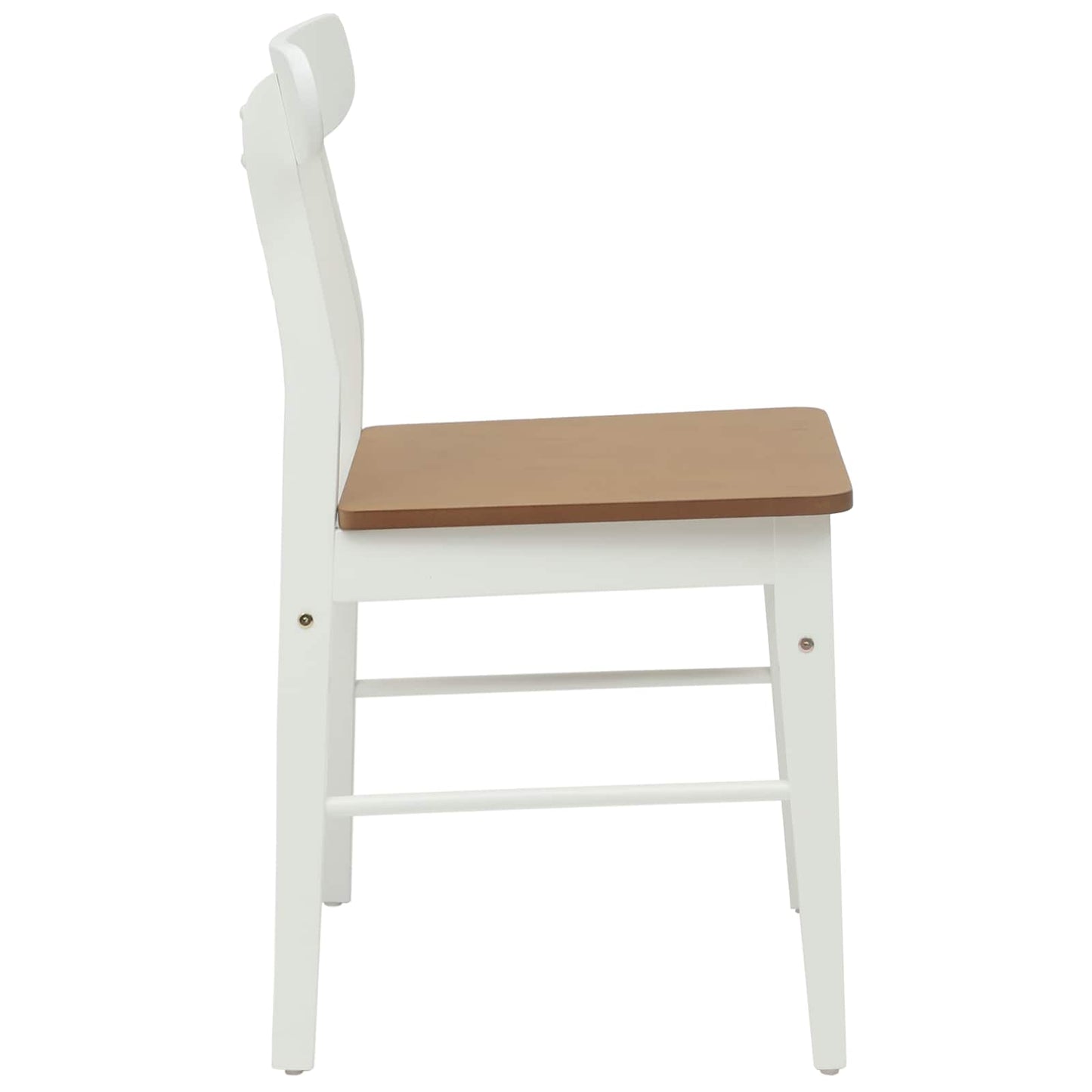 vidaXL Dining Chair 2 pcs White and Natural 43 x 44.5 x 77 cm