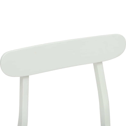 vidaXL Dining Chair 2 pcs White 43 x 44.5 x 77 cm Solid Rubber Wood