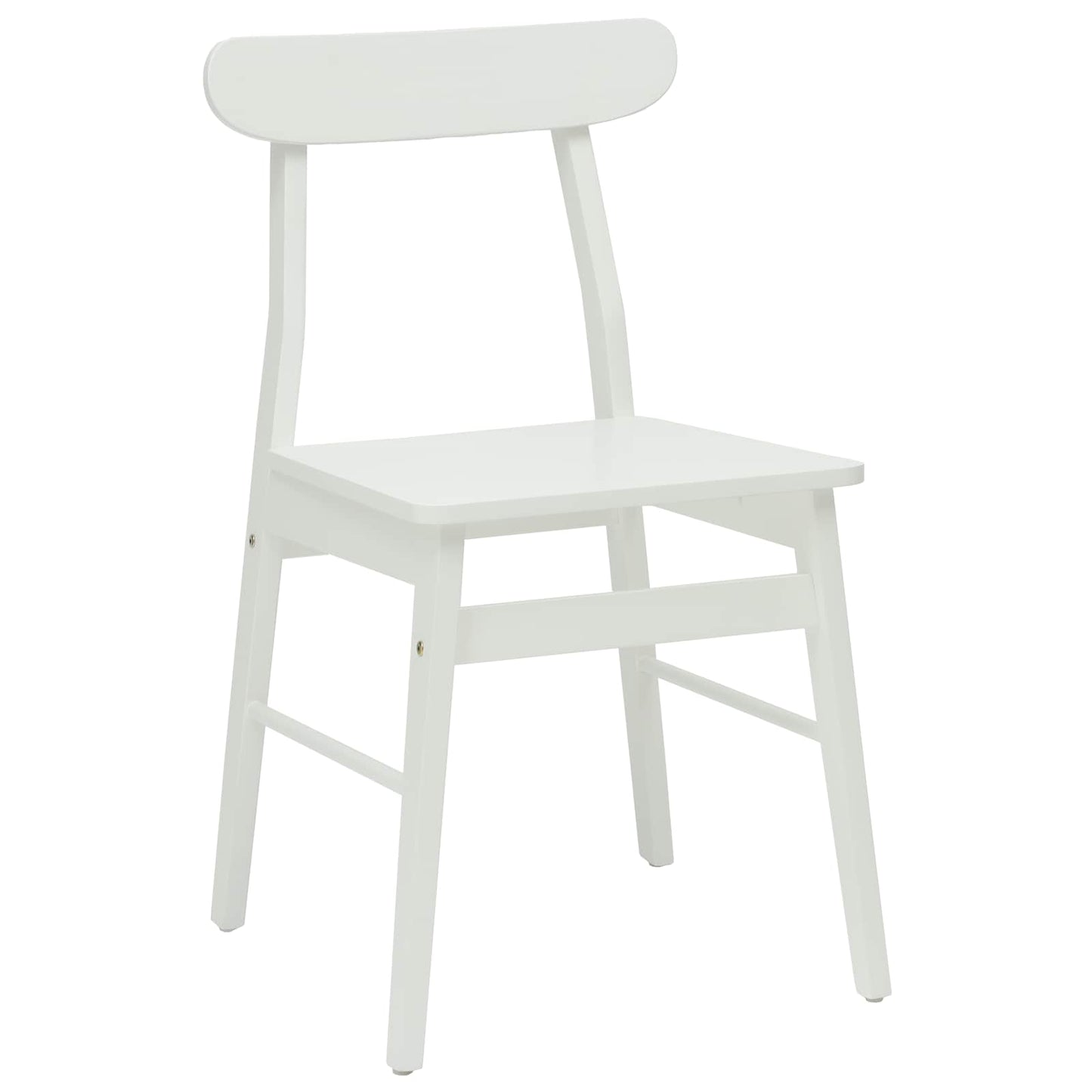 vidaXL Dining Chair 2 pcs White 43 x 44.5 x 77 cm Solid Rubber Wood