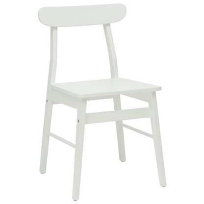 vidaXL Dining Chair 2 pcs White 43 x 44.5 x 77 cm Solid Rubber Wood