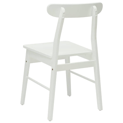 vidaXL Dining Chair 2 pcs White 43 x 44.5 x 77 cm Solid Rubber Wood