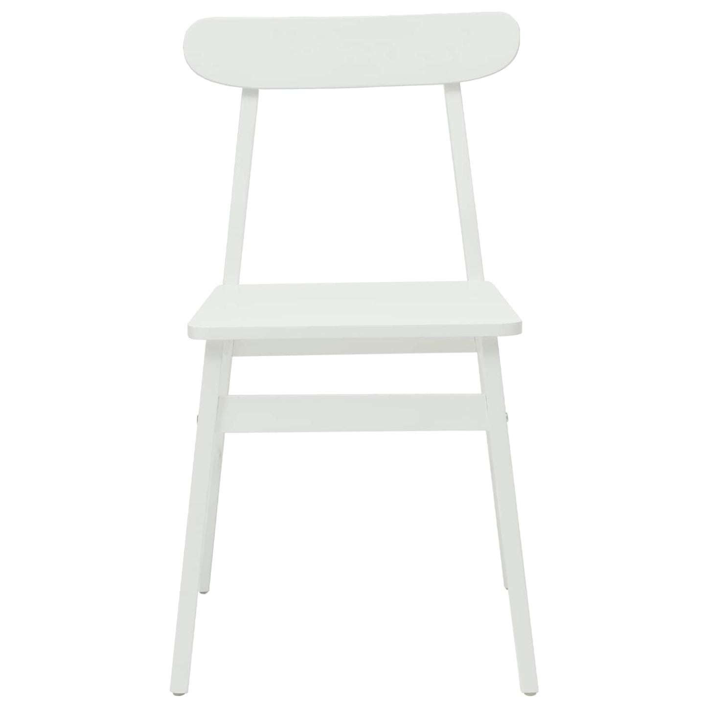 vidaXL Dining Chair 2 pcs White 43 x 44.5 x 77 cm Solid Rubber Wood