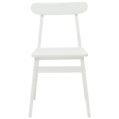 vidaXL Dining Chair 2 pcs White 43 x 44.5 x 77 cm Solid Rubber Wood