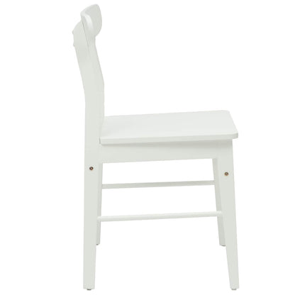 vidaXL Dining Chair 2 pcs White 43 x 44.5 x 77 cm Solid Rubber Wood