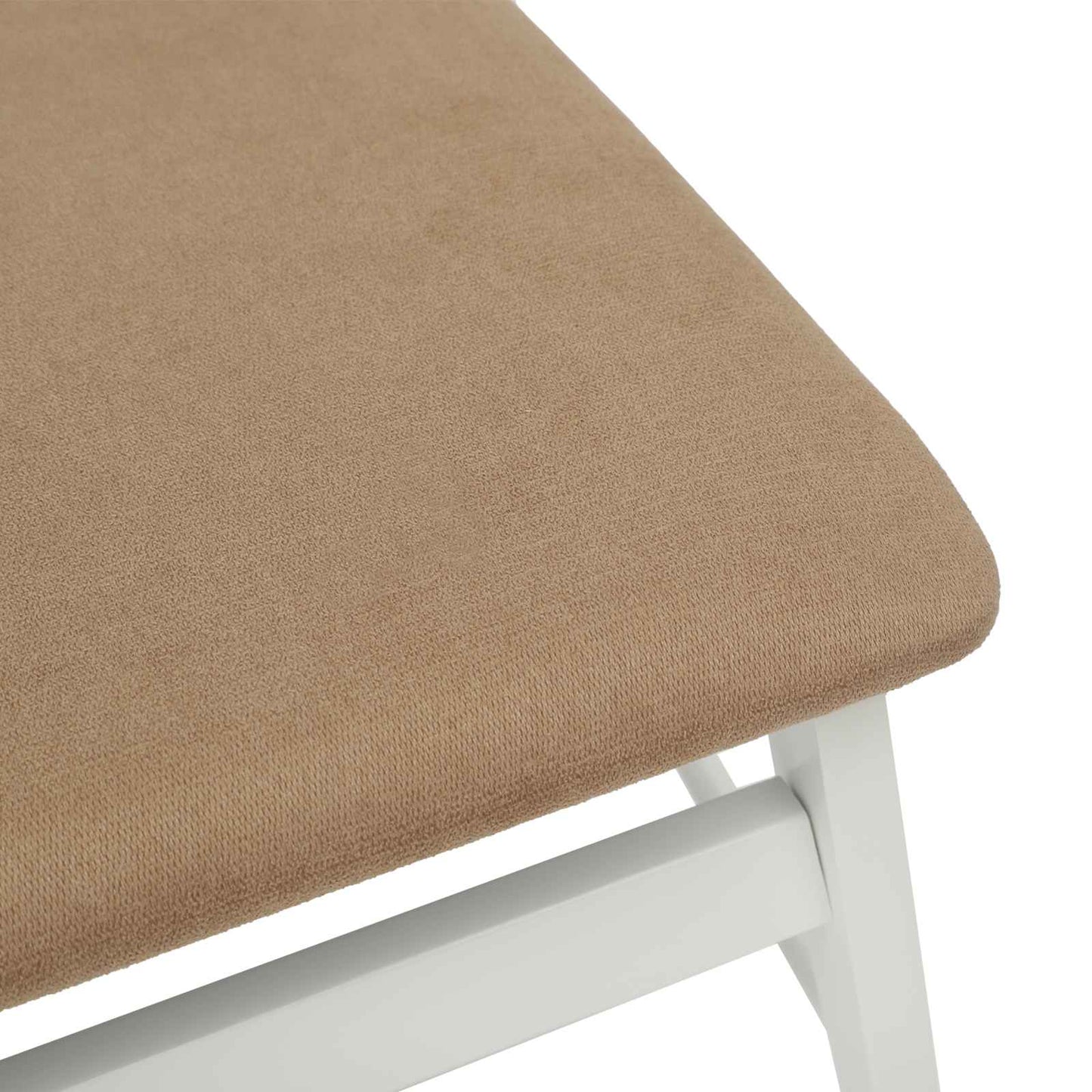 vidaXL Dining Chair 2 pcs White and Brown Solid Rubber Wood