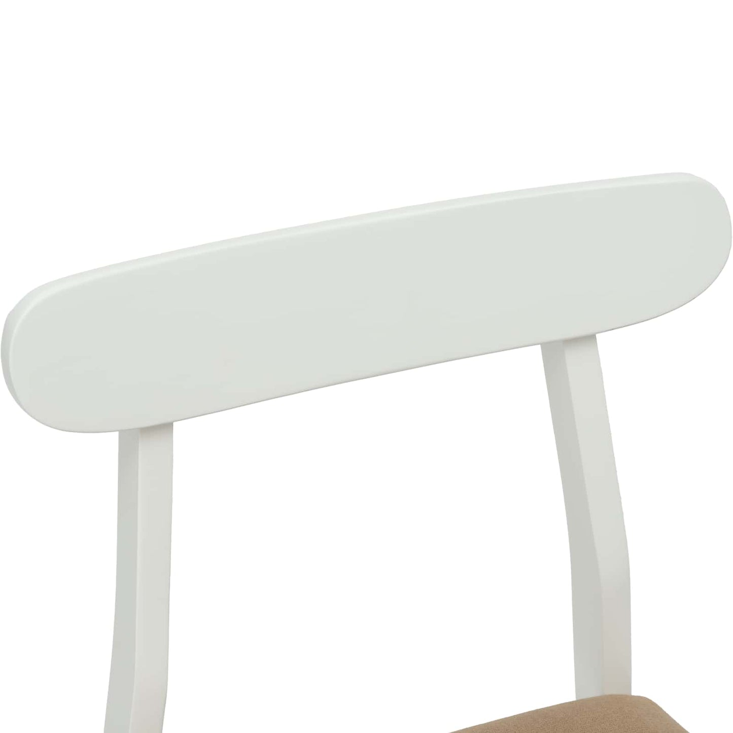 vidaXL Dining Chair 2 pcs White and Brown Solid Rubber Wood