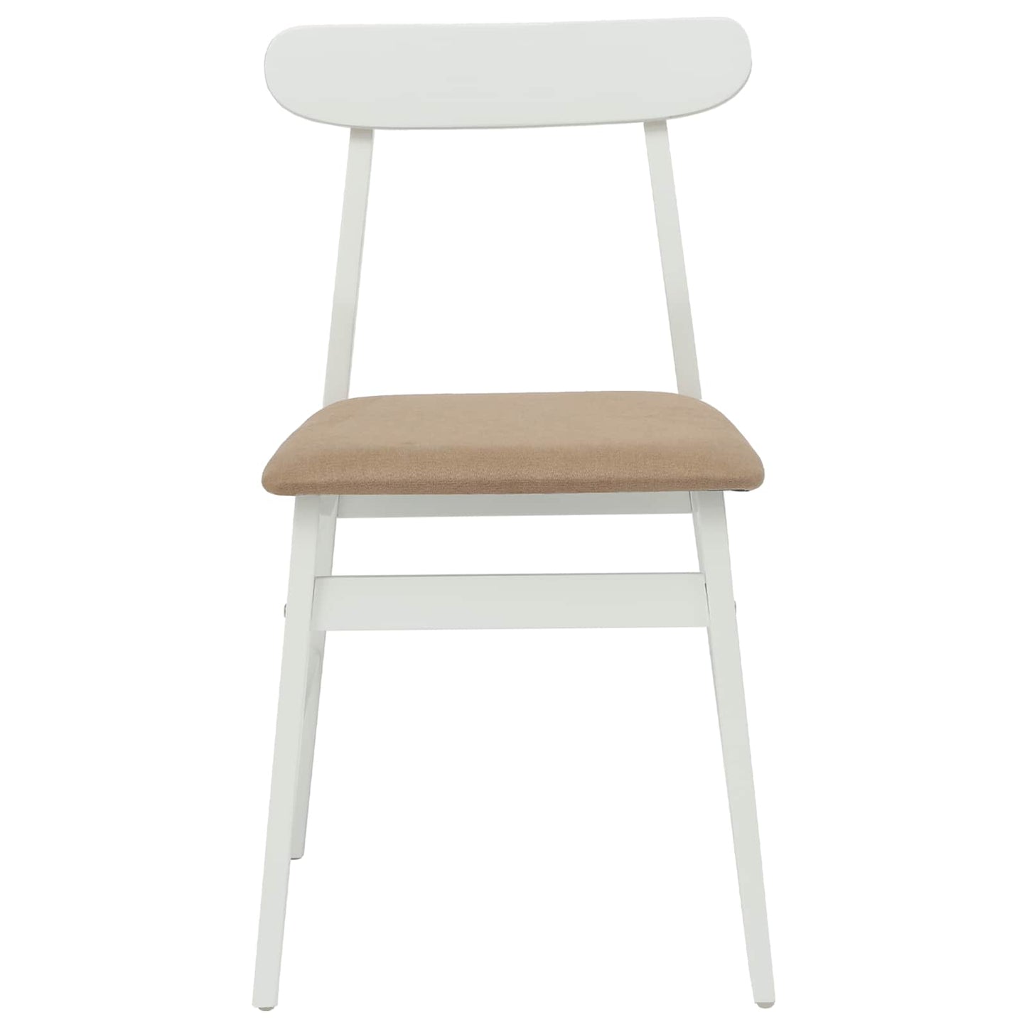 vidaXL Dining Chair 2 pcs White and Brown Solid Rubber Wood