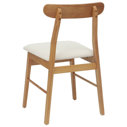 vidaXL Dining Chair 2 pcs Natural and Light Solid Rubber Wood