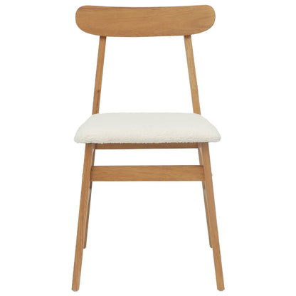 vidaXL Dining Chair 2 pcs Natural and Light Solid Rubber Wood