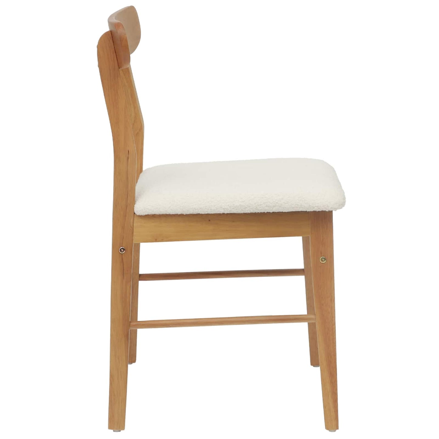 vidaXL Dining Chair 2 pcs Natural and Light Solid Rubber Wood