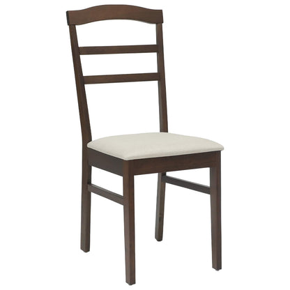 vidaXL Dining Chair 2 pcs Light Brown and Light Solid Rubber Wood