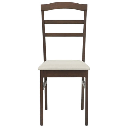 vidaXL Dining Chair 2 pcs Light Brown and Light Solid Rubber Wood