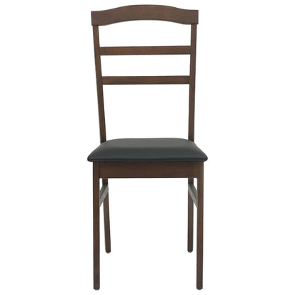 vidaXL Dining Chair 2 pcs Light Brown and Black Solid Rubber Wood
