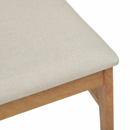 vidaXL Dining Chair 2 pcs Natural and Light Solid Rubber Wood