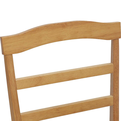 vidaXL Dining Chair 2 pcs Natural Solid Rubber Wood