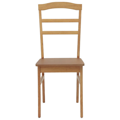 vidaXL Dining Chair 2 pcs Natural Solid Rubber Wood