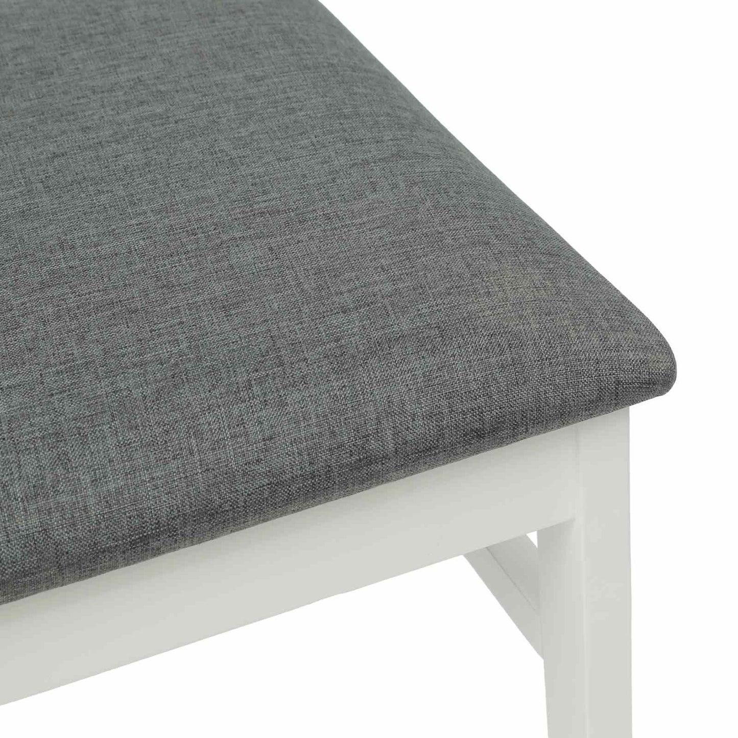 vidaXL Dining Chair 2 pcs White and Grey Solid Rubber Wood
