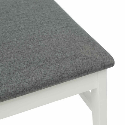 vidaXL Dining Chair 2 pcs White and Grey Solid Rubber Wood