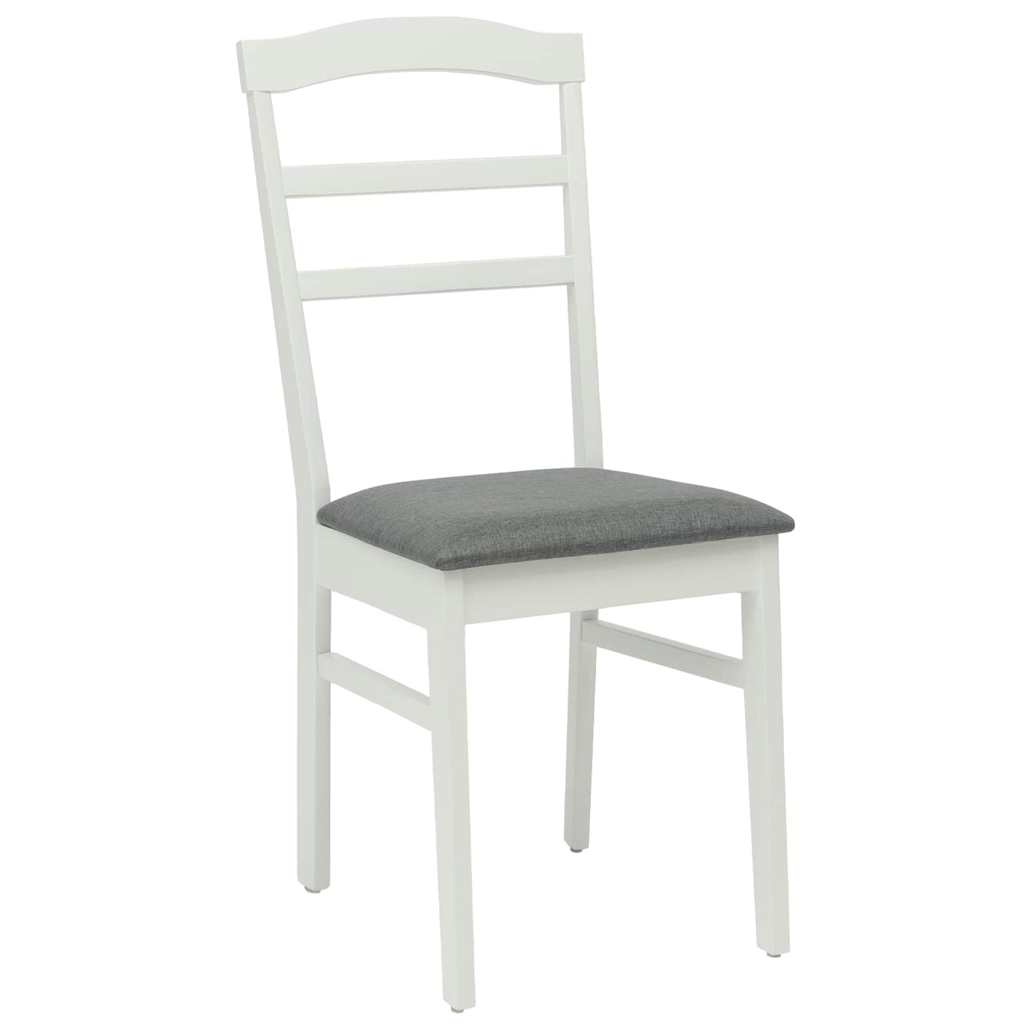 vidaXL Dining Chair 2 pcs White and Grey Solid Rubber Wood