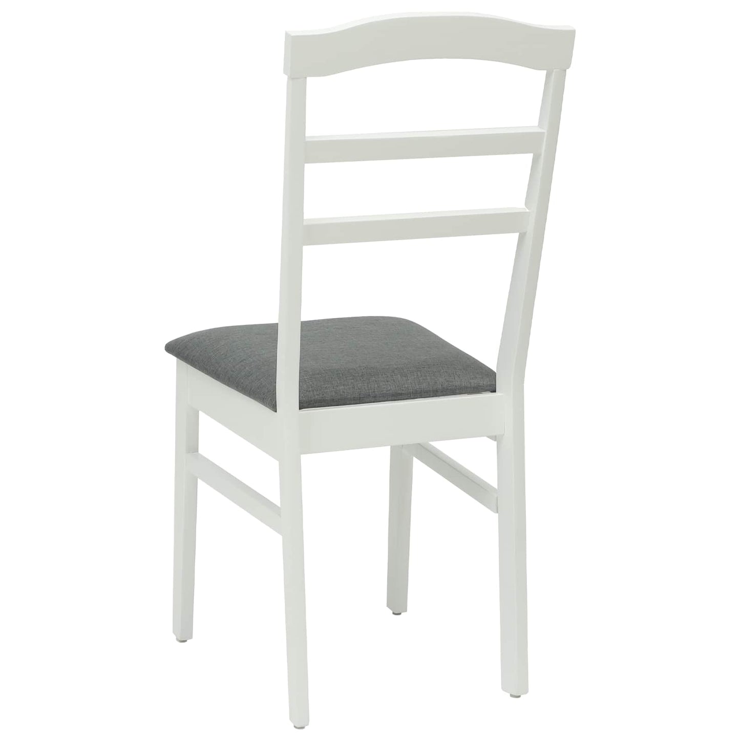 vidaXL Dining Chair 2 pcs White and Grey Solid Rubber Wood