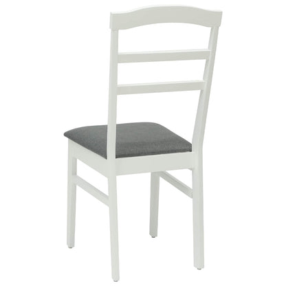 vidaXL Dining Chair 2 pcs White and Grey Solid Rubber Wood