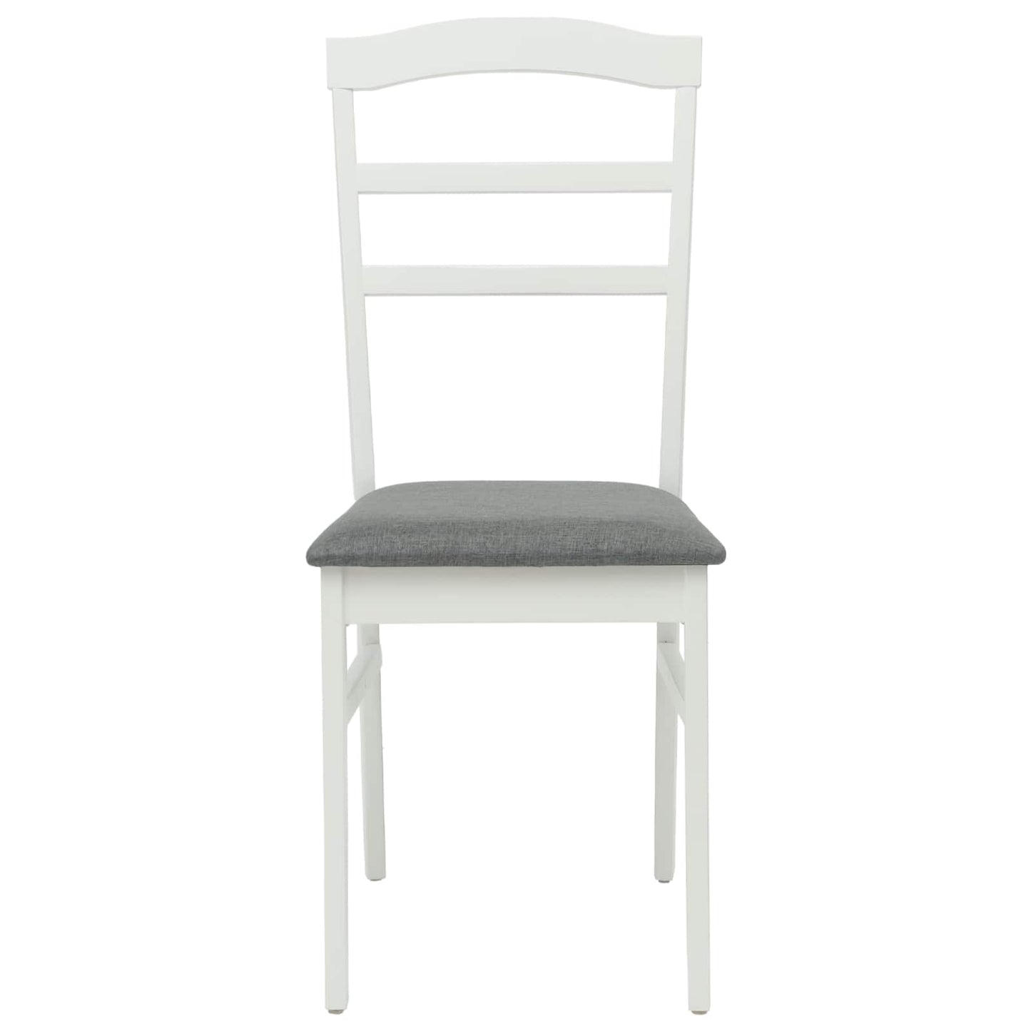 vidaXL Dining Chair 2 pcs White and Grey Solid Rubber Wood