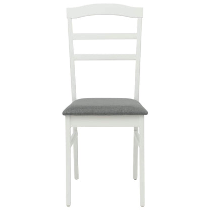 vidaXL Dining Chair 2 pcs White and Grey Solid Rubber Wood