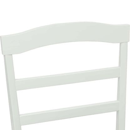 vidaXL Dining Chair 2 pcs White and Natural Solid Rubber Wood
