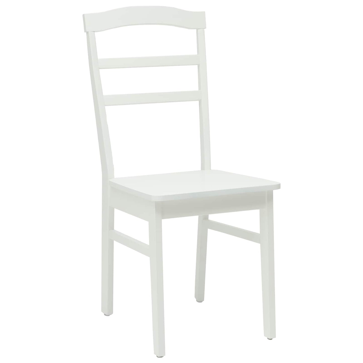 vidaXL Dining Chair 2 pcs White Solid Rubber Wood