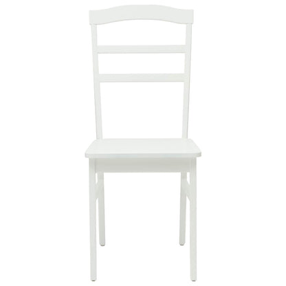 vidaXL Dining Chair 2 pcs White Solid Rubber Wood