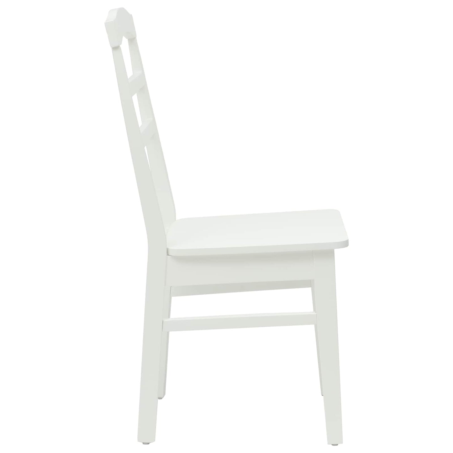 vidaXL Dining Chair 2 pcs White Solid Rubber Wood