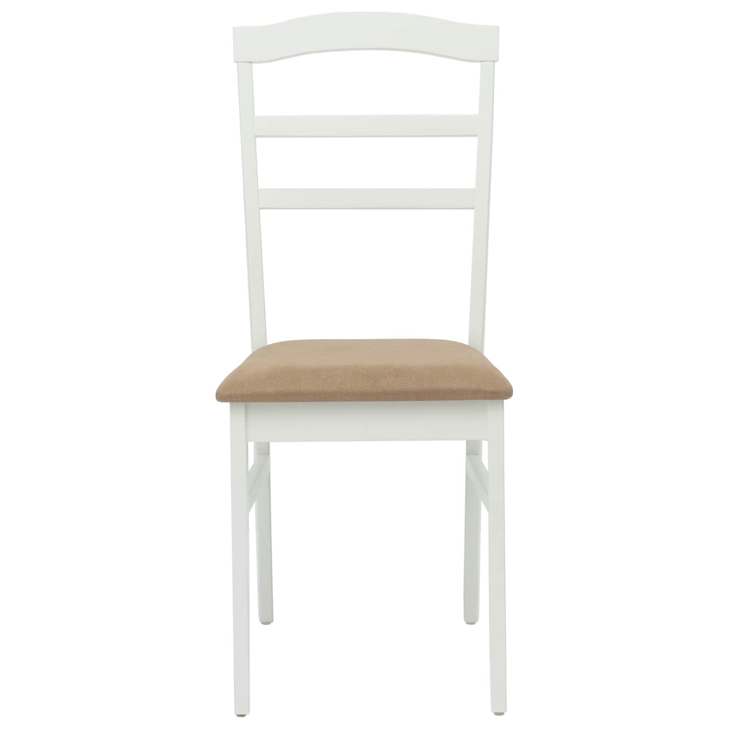 vidaXL Dining Chair 2 pcs White and Brown Solid Rubber Wood