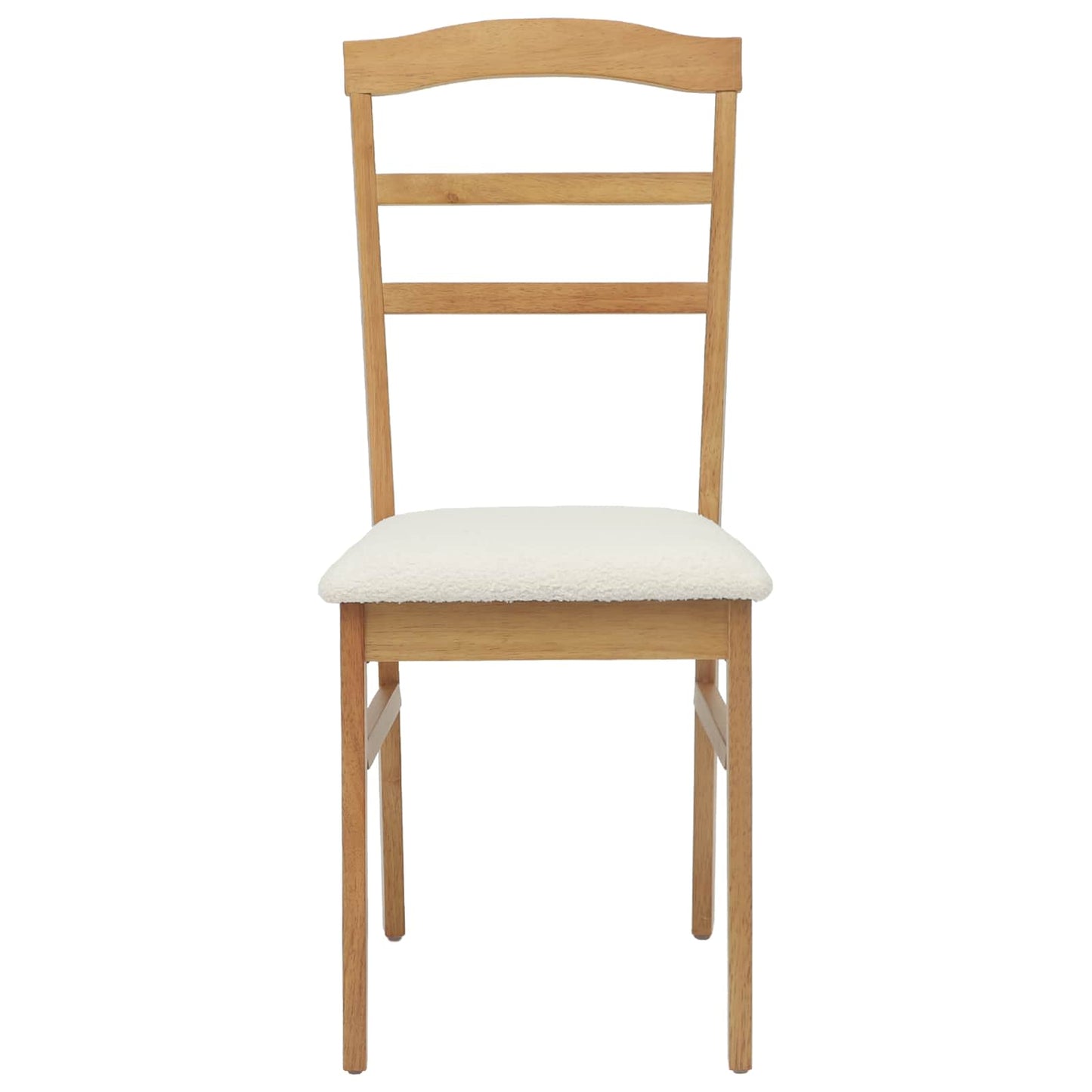 vidaXL Dining Chair 2 pcs Natural and Light Solid Rubber Wood