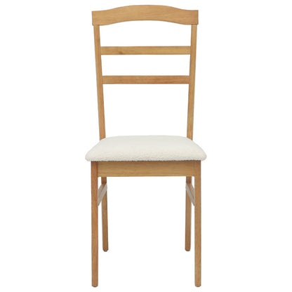 vidaXL Dining Chair 2 pcs Natural and Light Solid Rubber Wood