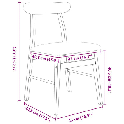 vidaXL Dining Chair 2 pcs Natural and Light Solid Rubber Wood