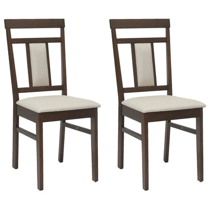 vidaXL Dining Chair 2 pcs Light Brown and Light Solid Rubber Wood
