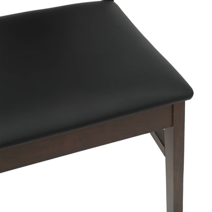 vidaXL Dining Chair 2 pcs Light Brown and Black Solid Rubber Wood
