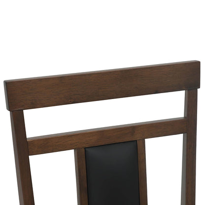 vidaXL Dining Chair 2 pcs Light Brown and Black Solid Rubber Wood
