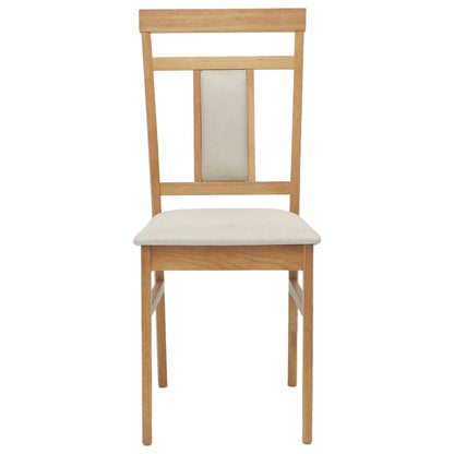vidaXL Dining Chair 2 pcs Natural and Light Solid Rubber Wood