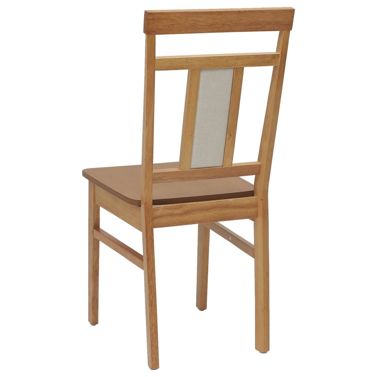 vidaXL Dining Chair 2 pcs Natural Solid Rubber Wood