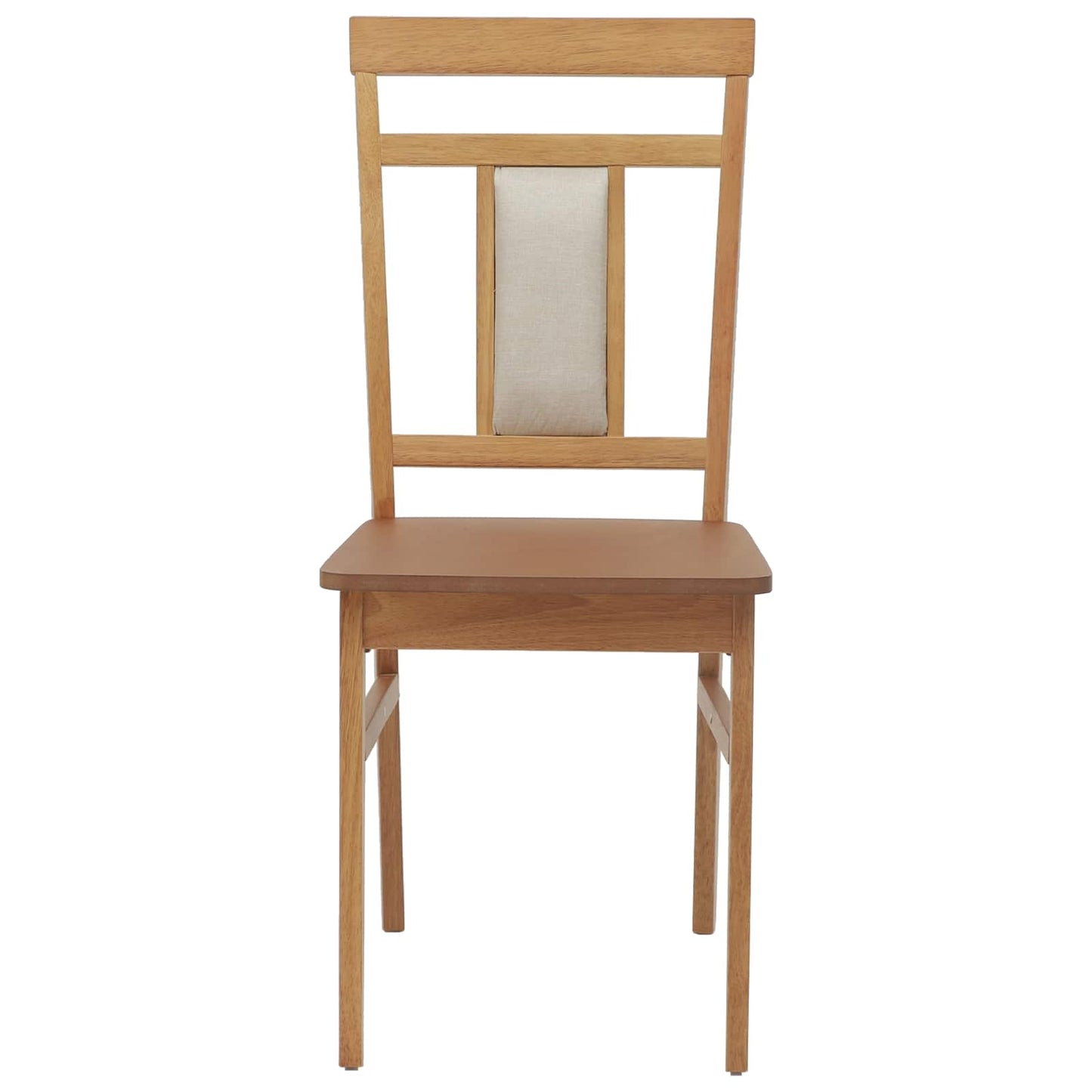 vidaXL Dining Chair 2 pcs Natural Solid Rubber Wood