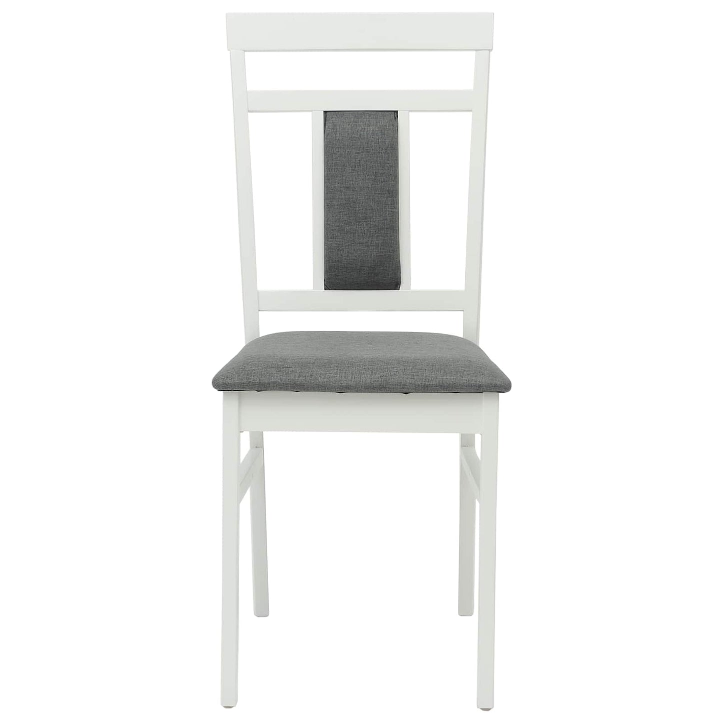vidaXL Dining Chair 2 pcs White and Grey Solid Rubber Wood