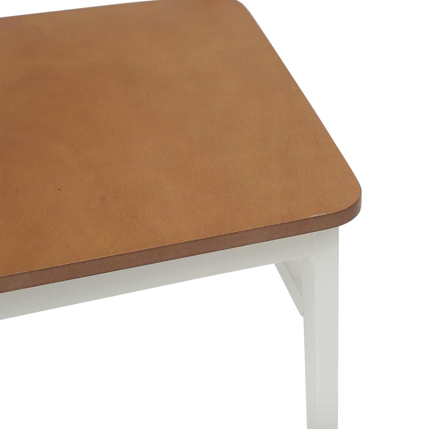 vidaXL Dining Chair 2 pcs White and Natural Solid Rubber Wood