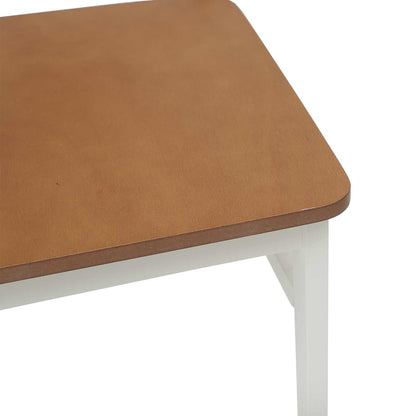 vidaXL Dining Chair 2 pcs White and Natural Solid Rubber Wood