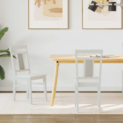 vidaXL Dining Chair 2 pcs White Solid Rubber Wood