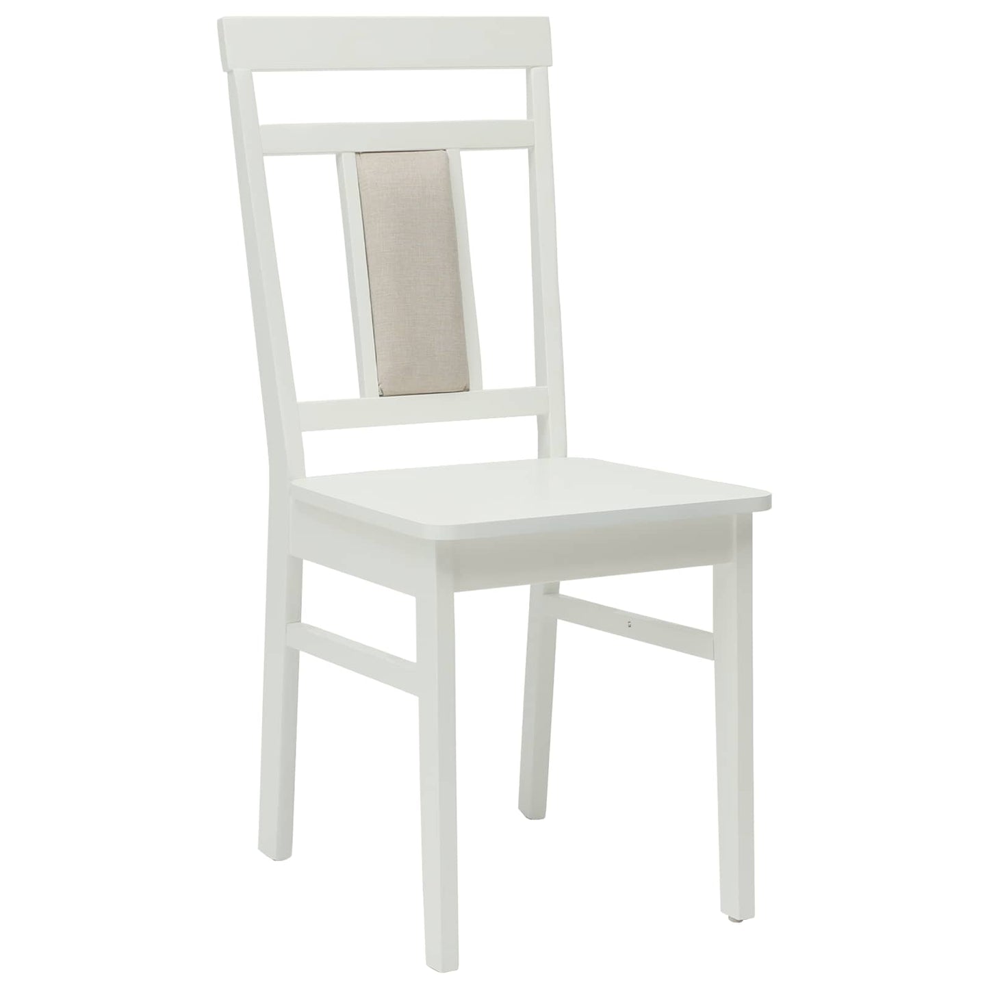 vidaXL Dining Chair 2 pcs White Solid Rubber Wood