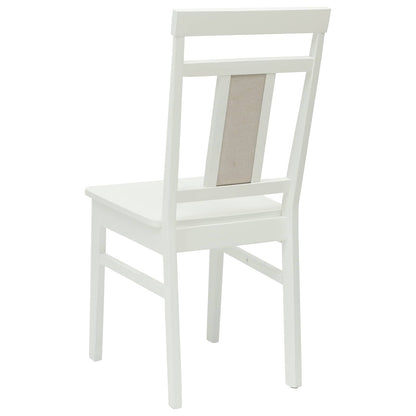 vidaXL Dining Chair 2 pcs White Solid Rubber Wood